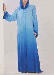 Hijab Ul Hareem Two Tone Blue Gradient Abaya - 0116-PR-1015