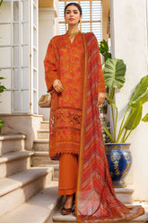 Rania By Sada Bahar Stitched 3 Piece Emb Lawn Vol-02 Collection-D-3993-Rust
