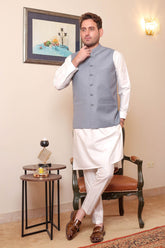 Real Image Mens Waist Coat Collection'2025-OW - 039 Ash Grey