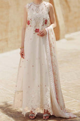 Noor Saadia Asad Unstitched 3 Piece Eid Handwork Laserkari Emb Lawn Suit-D-09