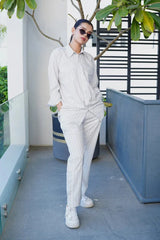 Dhaga Stitched 2 Piece Crepe Suit-Basic Stripe