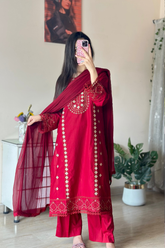 Raanze Stitched-Maroon | 3PC