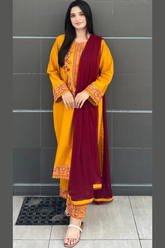 Raanze Stitched-Mustard | 3 piece