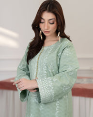 Flutterby Stitched 2 Piece Cotton Satin Winter Collection'2025-Ember - gr