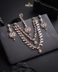 Urwa Hocane Necklace Set Golden White - Zeesy Jewellery