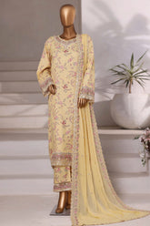 Sada Bahar Stitched 3 Piece Luxury Viscose Winter Suit-VCK-311-Yellow