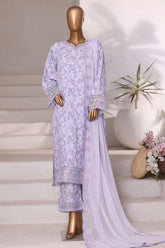 Sada Bahar Stitched 3 Piece Luxury Viscose Winter Suit-VCK-314-Lilac