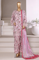 Malika By Sada bahar Stitched 3 Piece Viscose With Farshi Shalwar Vol-01 Suit-VCK-541-Pink