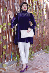 Velora By Stitch Vibes Stitched Shirts Suit-Velvet Peplum