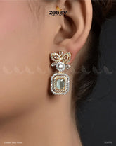 Vinca Earrings Golden Mint Green - Zeesy Jewellery