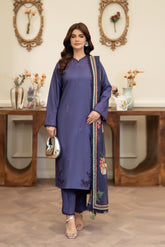 Summer Scent By Nine Needles Stitched 3 Piece Summer Collection'2025-Violet Bloom-NP-11