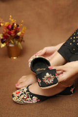 Bustangi Black Elegance Women Khussa E003