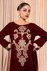 Stitch Vibes Stitched 2 Piece Luxe Suit-Verina Crimson