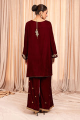 Stitch Vibes Stitched 2 Piece Luxe Suit-Verina Crimson