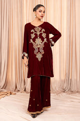 Stitch Vibes Stitched 2 Piece Luxe Suit-Verina Crimson