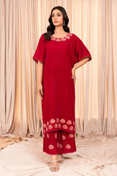 Stitch Vibes Stitched 2 Piece Luxe Suit-Rouge Passion