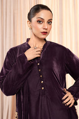 Stitch Vibes Stitched 2 Piece Luxe Suit-Plum Reverie