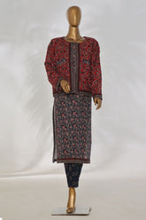 Bin Saeed Stitched 3 Piece Printed Khaddar Vol-01 Jacket Collection'2024-WK-1296-Dark Blue