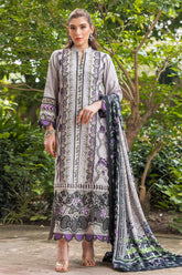 Asifa Nabeel Unstitched 3 Piece Luxury Winter Vol-02 Suit-WL-06-Ashy