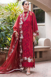 Asifa Nabeel Unstitched 3 Piece Luxury Winter Vol-02 Suit-WL-08-Rouge