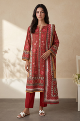Zellbury Stitched 3 Piece Lawn Pret Suit-WPS2632693