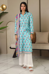 Zellbury Unstitched 2 Piece Digital Printed & Embroidered Cambric Suit-WU-001