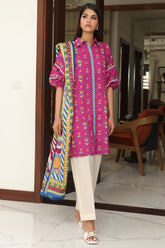 Zellbury Unstitched 2 Piece Digital Printed & Embroidered Cambric Suit-WU-002