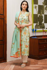 Zellbury Unstitched 2 Piece Digital Printed & Embroidered Cambric Suit-WU-008