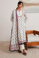 Zellbury Unstitched 2 Piece Digital Printed & Embroidered Cambric Suit-WU-010