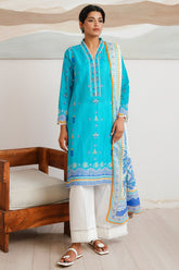Zellbury Unstitched 2 Piece Digital Printed & Embroidered Cambric Suit-WU-020