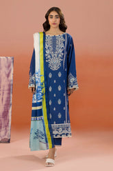Zellbury Unstitched 3 Piece Dyed Cotton Suit-WUC-0059