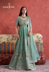 Asim Jofa Unstitched 3 Piece Wedding Festive Suit-AJULN-04 Embroidered Chiffon Unstitched 3 Pcs