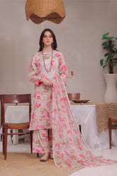Feathers Unstitched 3 Piece Digital Printed Lawn Summer Suit-MABEL-FT273