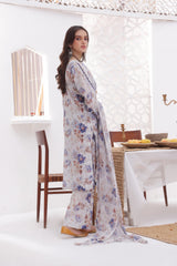 Feathers Unstitched 3 Piece Digital Printed Lawn Summer Suit-AFROZA-FT272