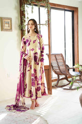 Feathers Unstitched 3 Piece Digital Printed Lawn Summer Suit-Nuage-FT391