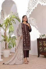 Dressline 3 Piece Stitched Fancy Emb Chikankari Lawn Fancy Dupatta Collection