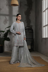 Dressline Launching New Stitched 3 Piece Emb Luxury Chiffon Gharara Collection