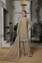 Dressline Launching New Stitched 3 Piece Emb Luxury Chiffon Gharara Collection