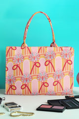 Fineur Canvas Tote Bags Pink Ribbon