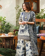 Brandlo PK Indigo Shibori Print 2-Piece Set Artistic Fusion ( Y -124)