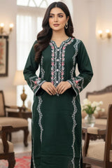 Umer Aayan Embroidered Premium Lawn Suit with Chiffon Dupatta & Cotton Trouser