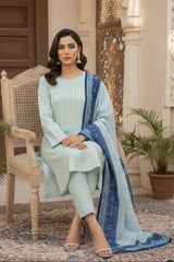 Umer Aayan 3 Piece Stitched Lawn suit -Ready to Wear