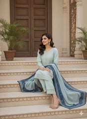 Umer Aayan 3 Piece Stitched Lawn suit -Ready to Wear