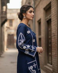 Umer Aayan 2 Piece Stitched Blue Lawn suit -Ready to wear