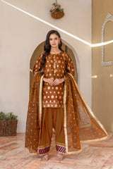 Madiha Gohar Stitched 3 Piece Eid Festive Suit-MEHRAAB - Farshi Shalwar Suit