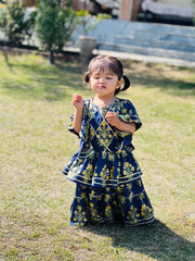 Urban Cut Girls Navy Blue Lawn Cotton