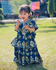 Urban Cut Girls Navy Blue Lawn Cotton