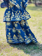 Urban Cut Girls Navy Blue Lawn Cotton