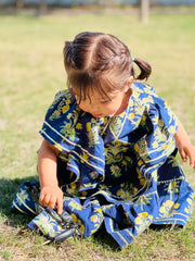 Urban Cut Girls Navy Blue Lawn Cotton