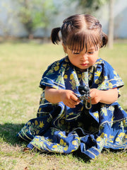 Urban Cut Girls Navy Blue Lawn Cotton